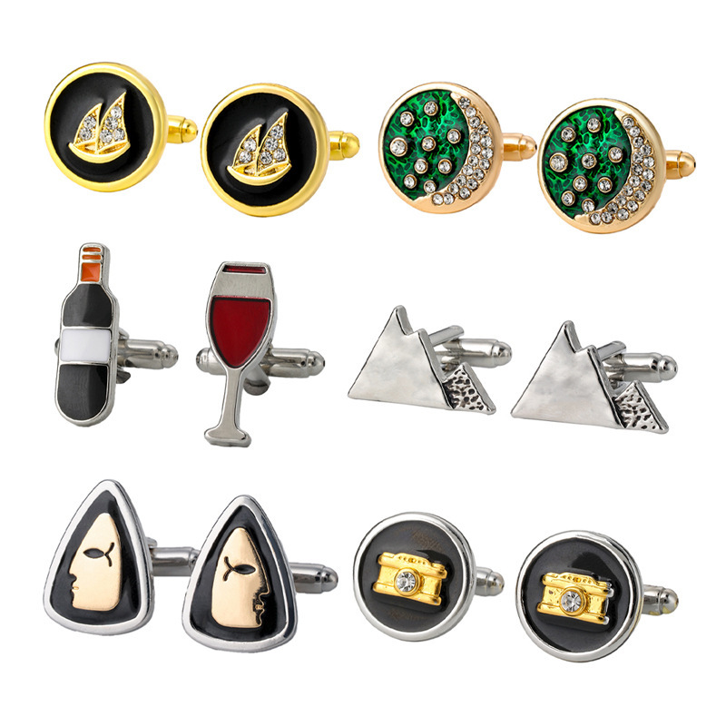 Neue produkte kreative mode rotwein glas kamera zauberhut legierung diamant hemd manschettenknöpfe manschettennägel schmuck_voghion.com