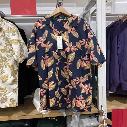 Men's Modal Cotton Blended Print Short-Sleeve Open-Neck Shirt 467512 467120 467513 458353