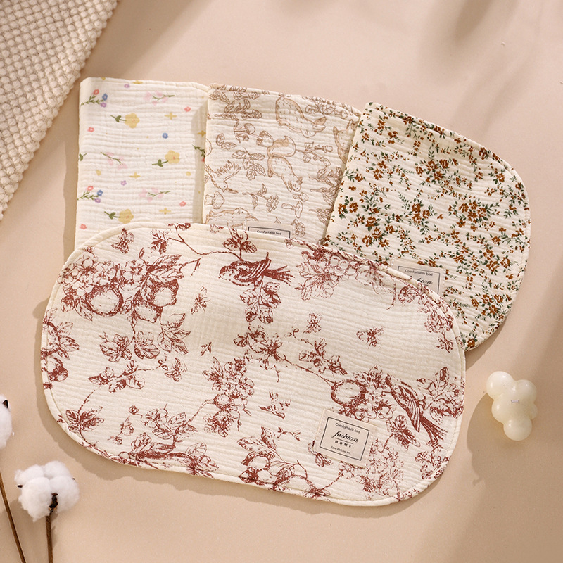 Baby Cloud Pillow Summer Newborn Baby Eight-Layer Gauze Pillow Towel Children's Pure Cotton Class A Sweat-Absorbing Breathable Flat Pillow