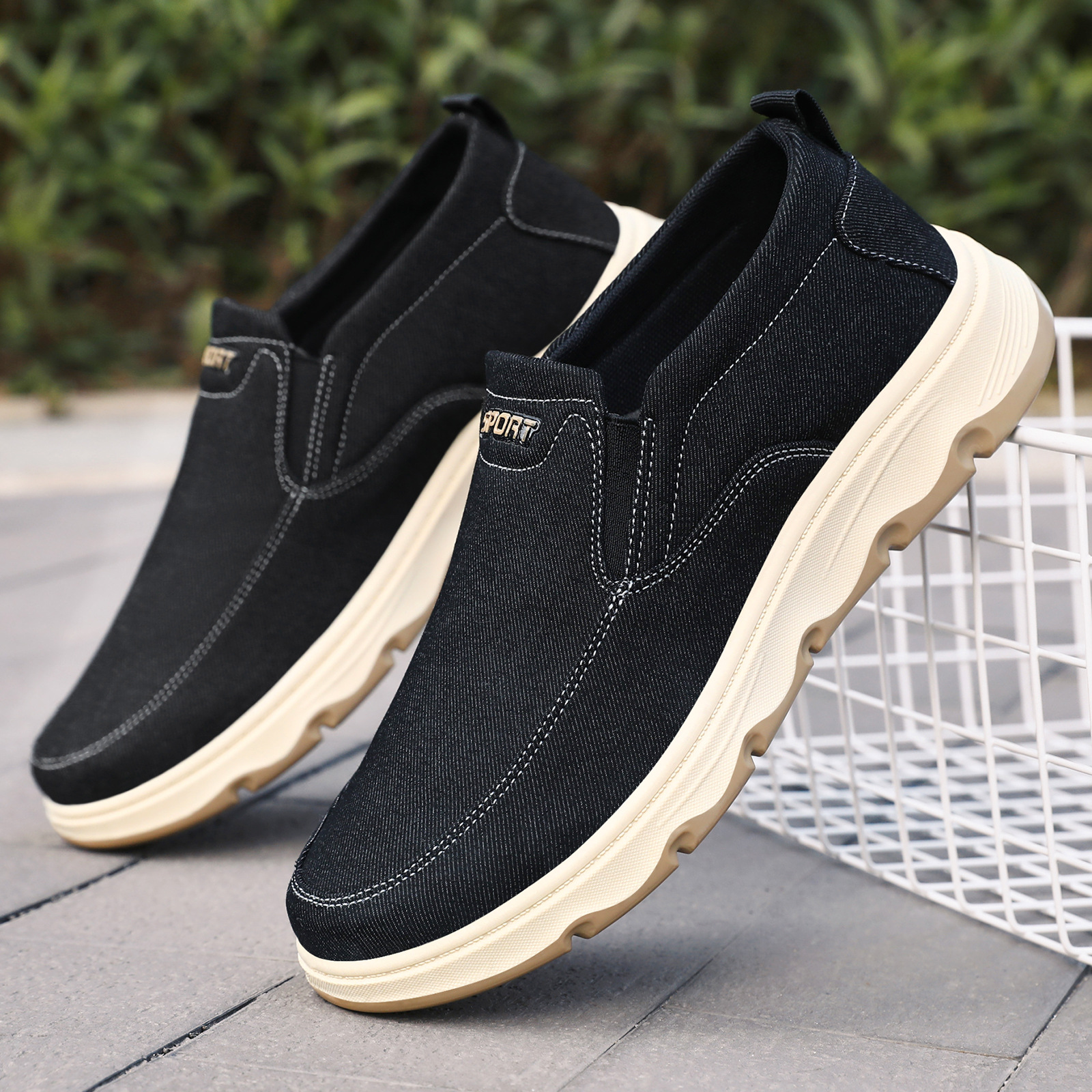 Zapatos de hombre 2026, nuevos zapatos casuales de primavera, zapatos de lona transpirables de moda, estilo slip-on, para dropshipping transfronterizo, tipo dad shoes. image 4