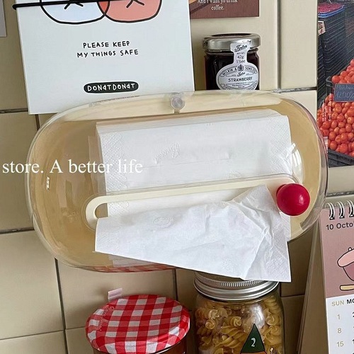 Wall-mounted tissue box, facial tissue storage box for bathroom and toilet, transparent upside-down tissue dispenser, no drilling required