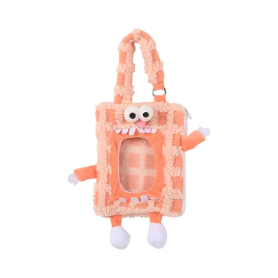 Cartoon car wet towel tissue box cute monster creative hanging chair back hanging bag car paper box interior supplies (Car tissue box/set) - dual-purpose-tissue-and-wet-wipes-pink-big-eyed-monster-hanging-type