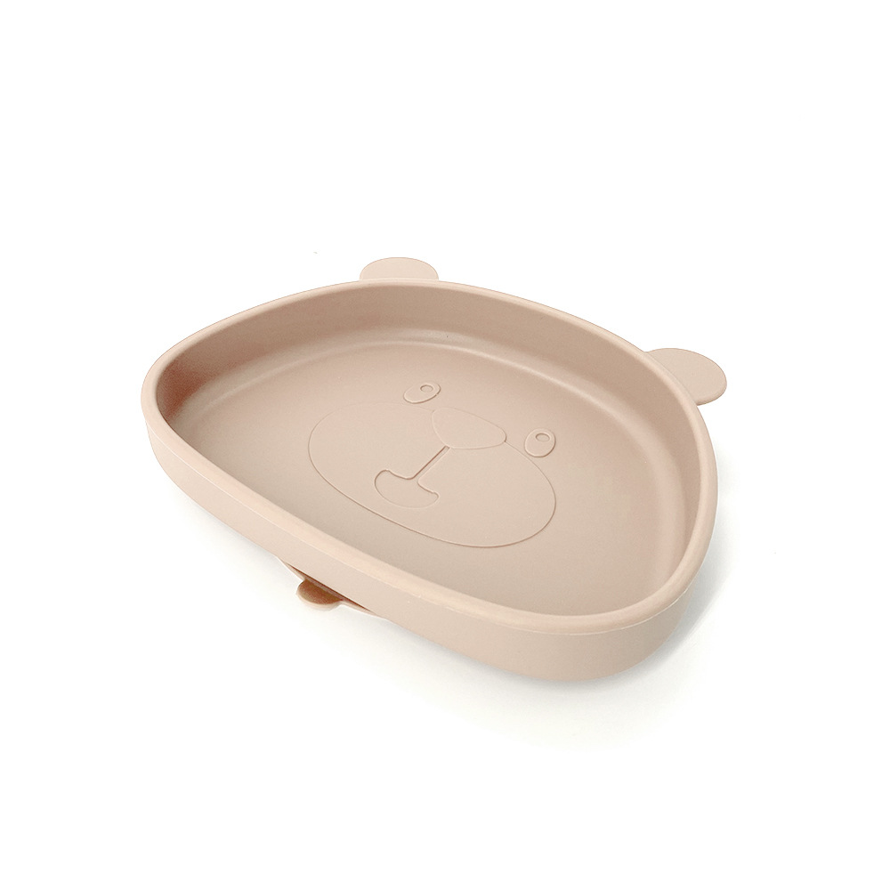 Bebé y bebé suministros Placa de silicona integrada vajilla para niños dibujos animados Panda suplemento alimenticio infantil tazón tenedor cuchara traje