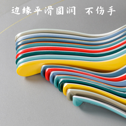 Nordic style melamine tableware spoon restaurant hotel commercial two-color spoon plastic spoon spoon color imitation porcelain spoon
