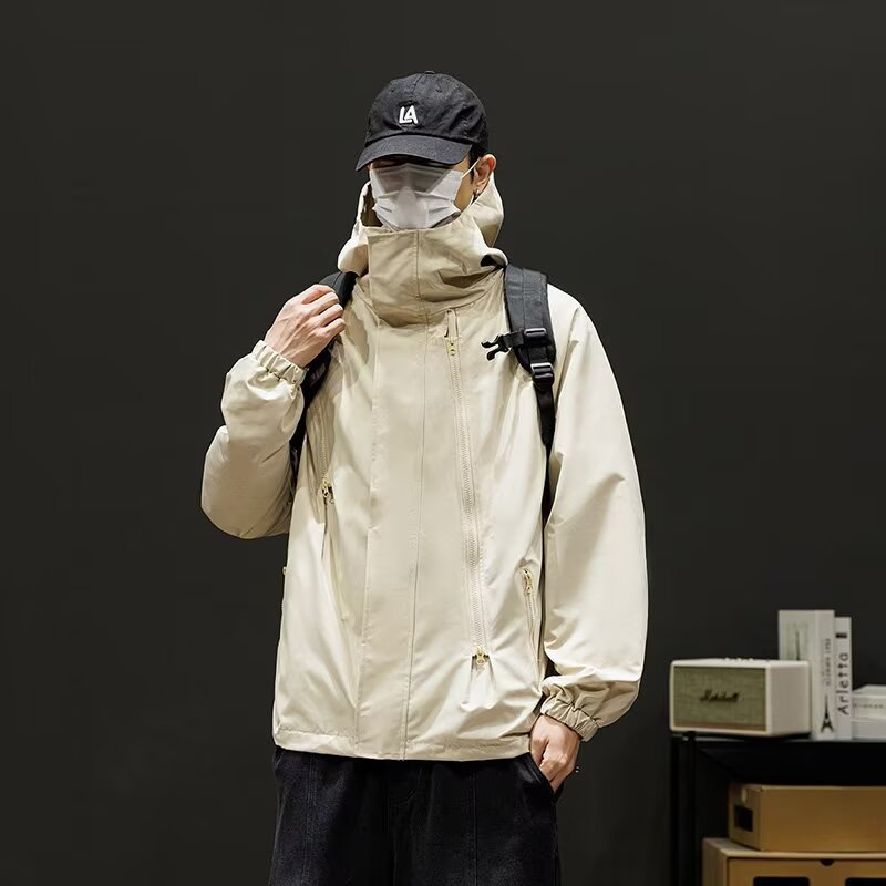 Zipper con capuz para hombres abrigos de otoño pareja trajes de montaña chaqueta chaqueta impermeable