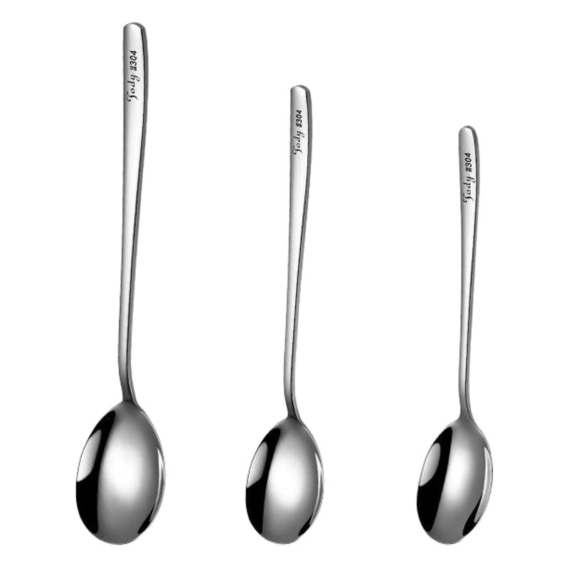 Cuchara coreana 304 cuchara de acero inoxidable engrosada agitación cuchara de hielo cuchara de café hogar comiendo cuchara fábrica al por mayor