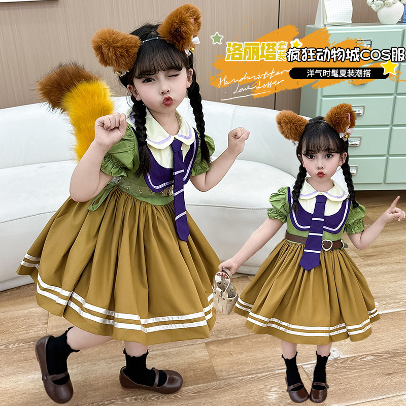 Zootopia Judy Nick Fox Cos Costume Tail Girl Lolita Princess Dress Spring Summer Dress Zootopia Judy Nick Fox Cos Costume Tail Girl Lolita Princess Dress Spring Summer Dress