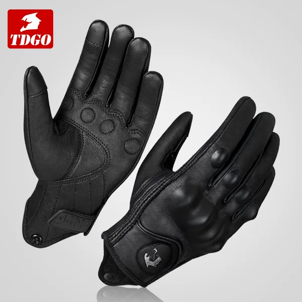 Motorcycle Gloves Men's Winter Windproof and Warm Retro Motorcycle Female Rider Electric Vehicle Riding Gloves Anti-Fall All Year Round