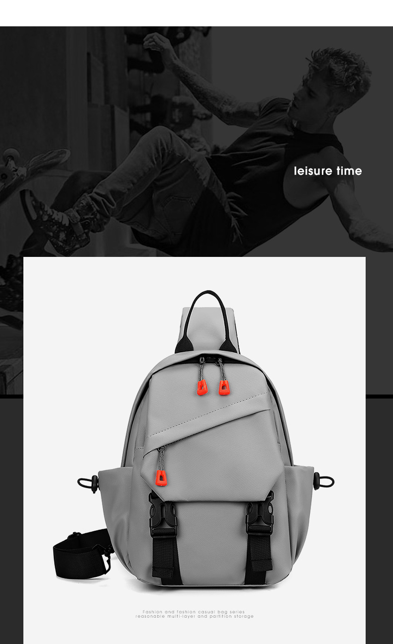 Trendy men's chest bag, crossbody bag, waterproof single-shoulder bag, cycling backpack, outdoor large-capacity men's bag, small bag, chest bag undefined