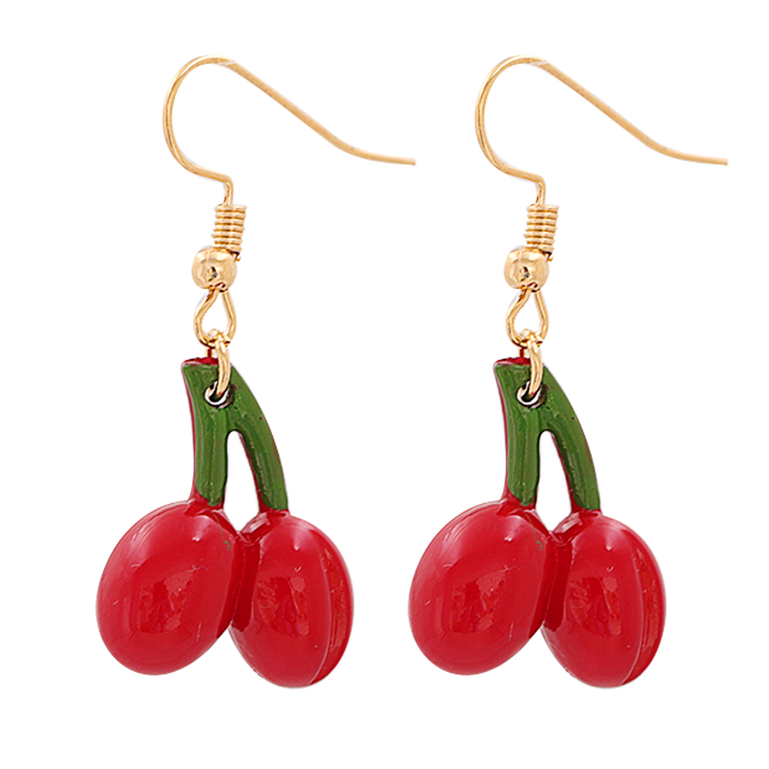 Korean Small Cherry Resin Earrings Wholesale display picture 7