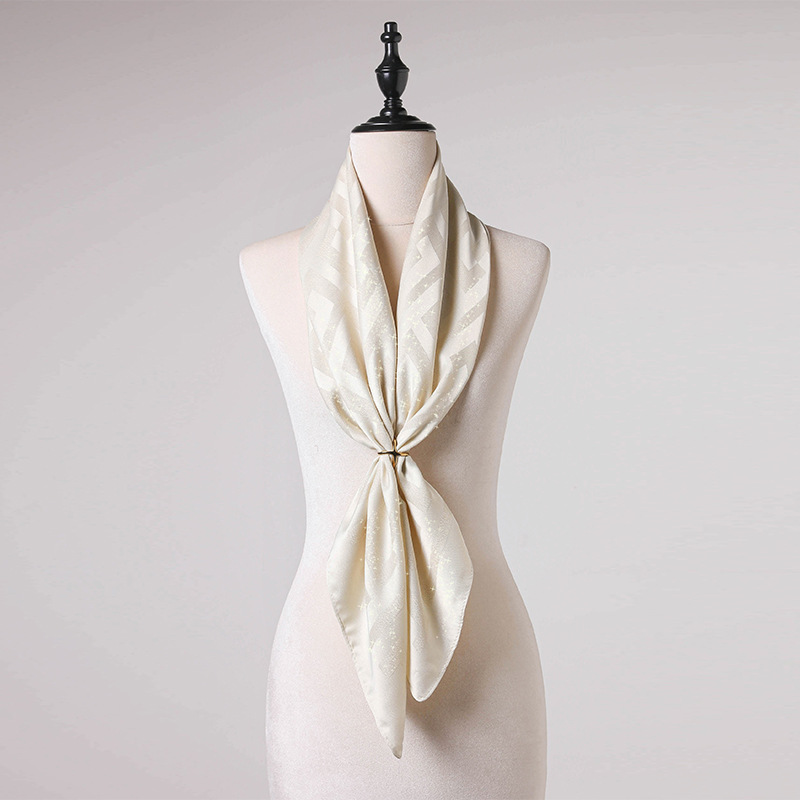 Retro Seidenschal Quadratisch Damen Sommer Versatile Kopftuch_voghion.com
