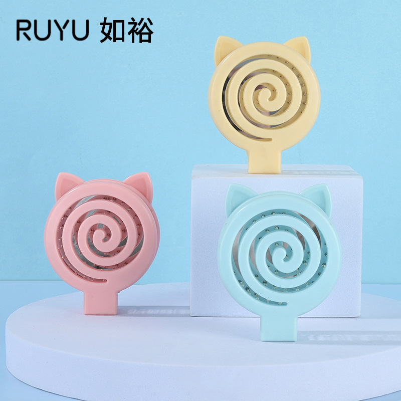 現物卸売り折り畳み櫛丸頭軟歯抜き櫛鏡櫛一体外出携帯櫛寮蚊取り櫛|undefined