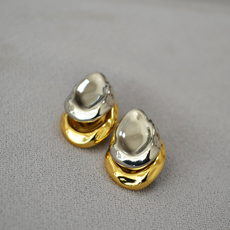 All Seasons Season 1 Pair Streetwear Water Droplets Heart Shape Mixed Metal Plating Brass Ear Studs