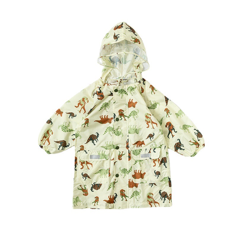 Cartoon Kidsren's Raincoat Export Export Poncho Transparent Brim Back School Bag Reflective Polyester Printed Pu Baby Raincoat