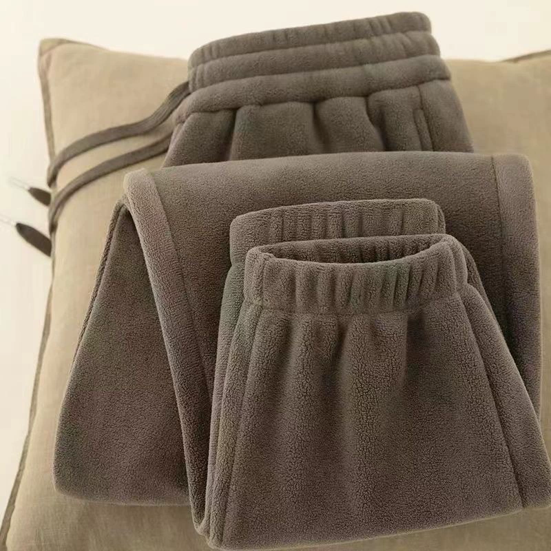 Осенние и зимние бархатные толстые брюки мужские двухсторонние бархатные брюки внешней торговли теплые сплошные повседневные брюки для ног