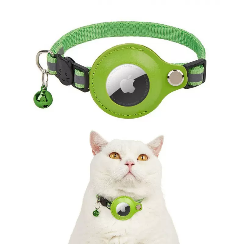 源头 24h内发货Airtag猫咪项圈反光防丢铃铛猫苹果追踪定位器宠物