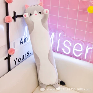 Long Cat-Shaped Plush Pillow Toy, Cross-Border Bestseller, 50-130cm Lying Cat Doll