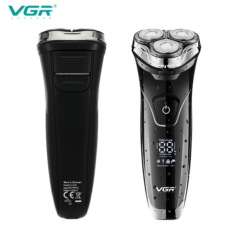 Electric Shaver Three Head Floating Home Use Fully Washable Digital Display Rechargeable Personal Care Appliance_voghion.com