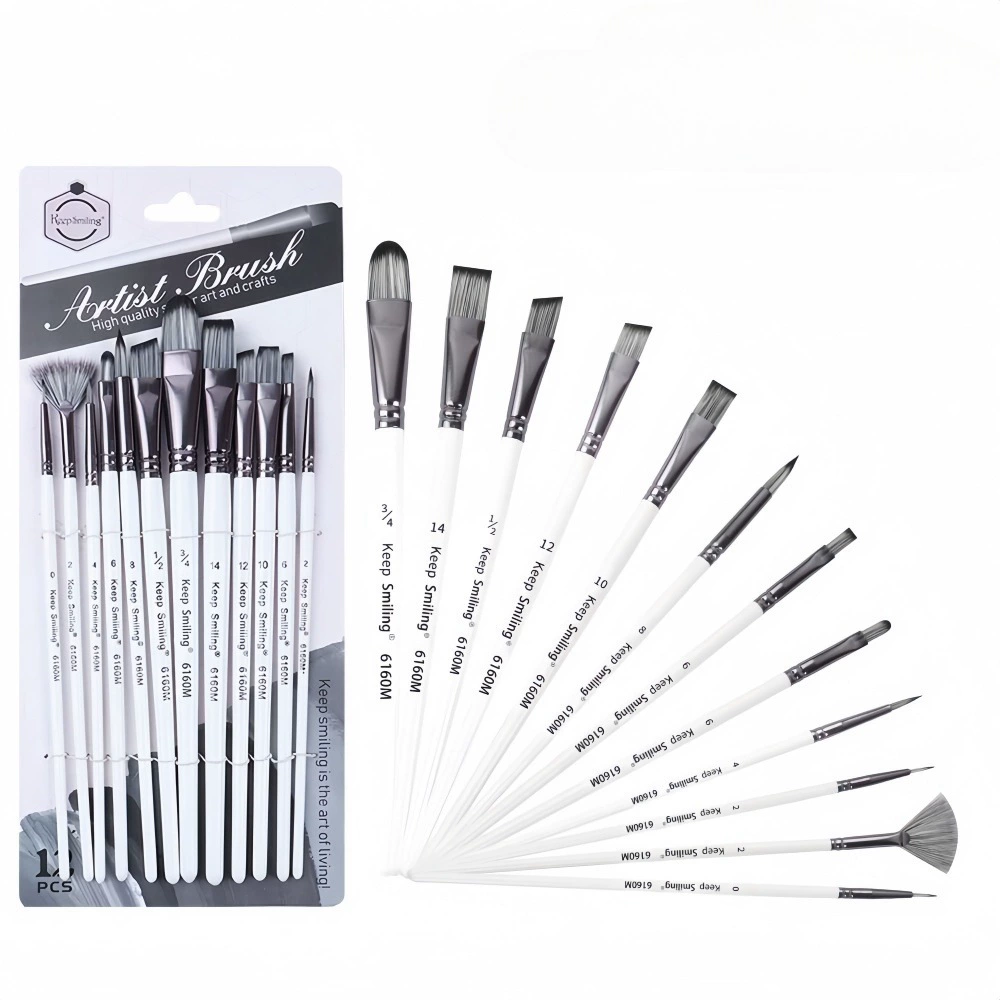 Acrylic, set, watercolour for elementary school students, art crayons, pigment brush, (Cross-border trading), 12 pieces, wholesale