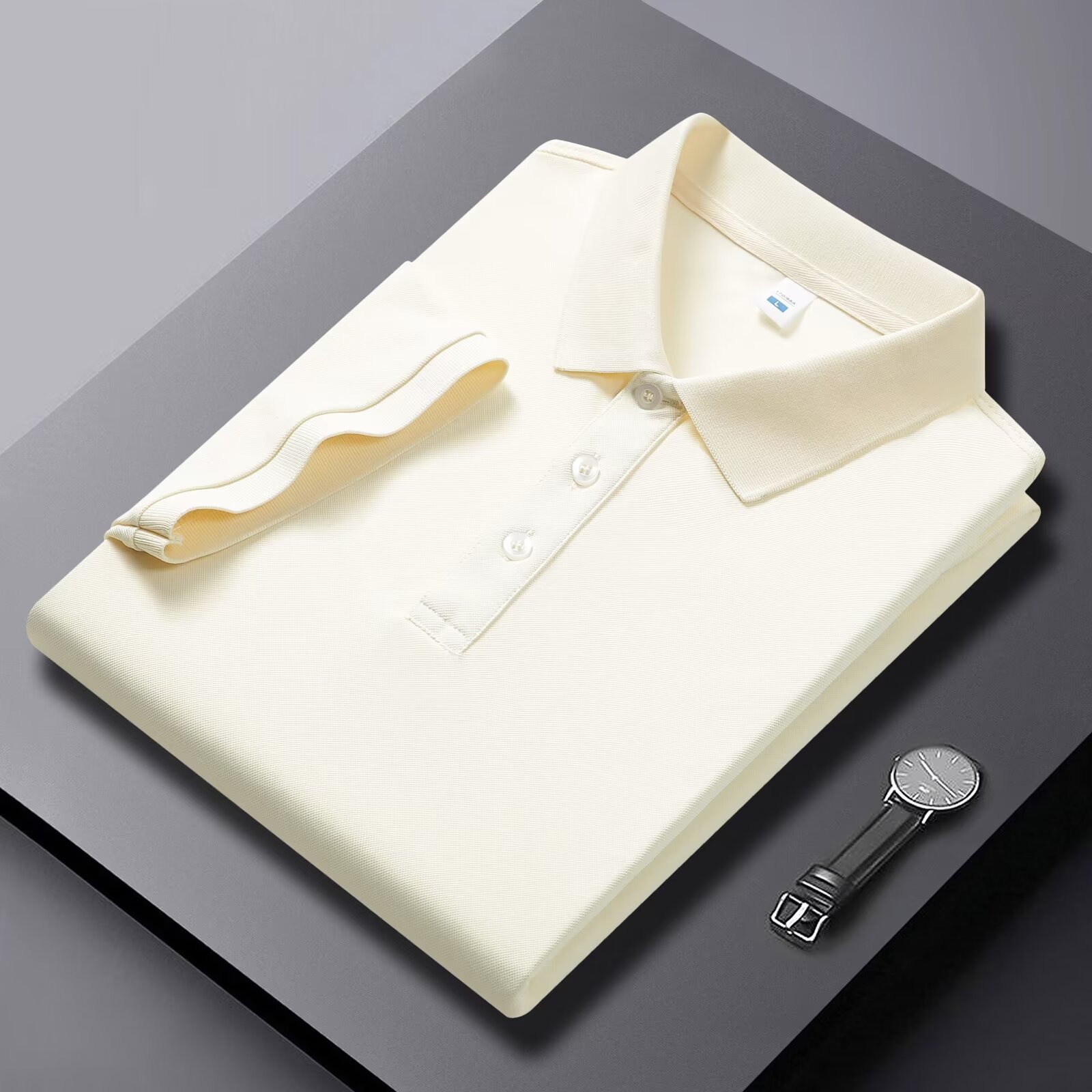 Summer Explosions Cool Breathable Entry Luxury Fragrance Fine Imitation Cotton Solid Color Lapel Live Explosions Polo Shirt Short-sleeved T-shirt