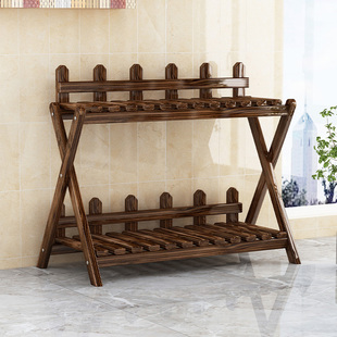 Solid Wood Multi-Layer Flower Rack Balcony Living Room Indoor Floor-Standing Succulent Pothos Plant Flower Pot Display Shelf Storage Rack