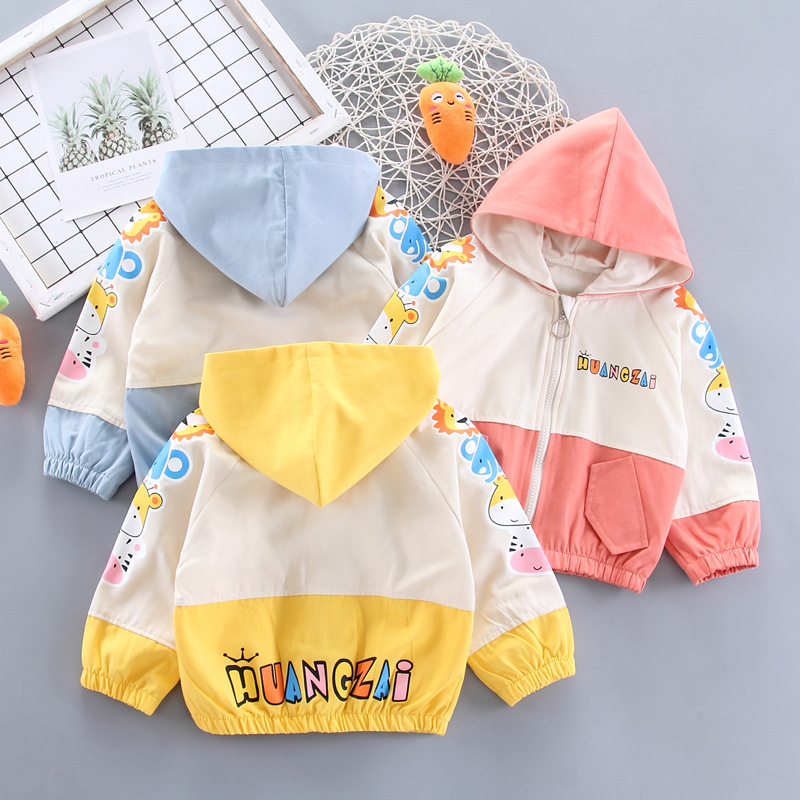 2021春秋卡通多图案男女童韩版拉链衫圆领连帽夹克长袖外套单件|ms