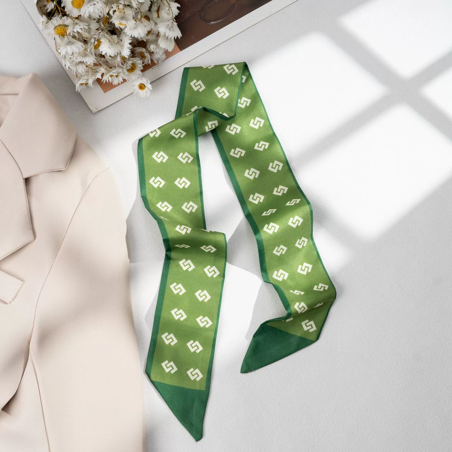 Silk Scarf Hairband (Suhang) long streamer 89×3.8 cm, lightweight gift box option