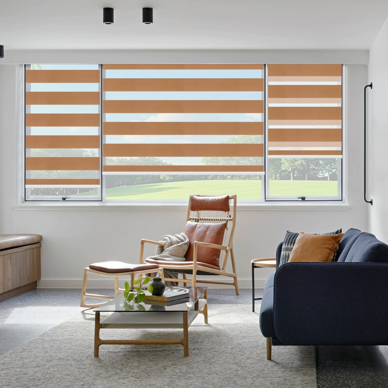 Customized American double-layer zebra blinds, office bathroom light-shading lifting beaded gauze curtains