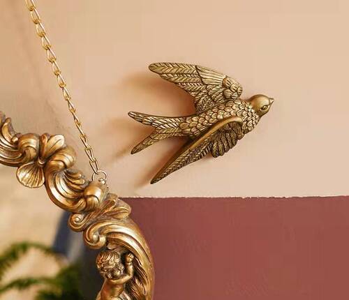 Bow folding fan wall hanging decorative picture frame blocking American home resin crafts European foreign trade retro wall decoration