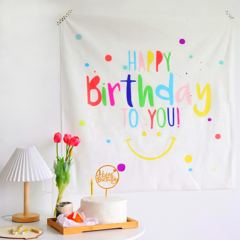 Korean ins Baby Birthday Letter Hanging Cloth One Year Old Party Scene Layout Background Cloth Children's Bedroom Decoration