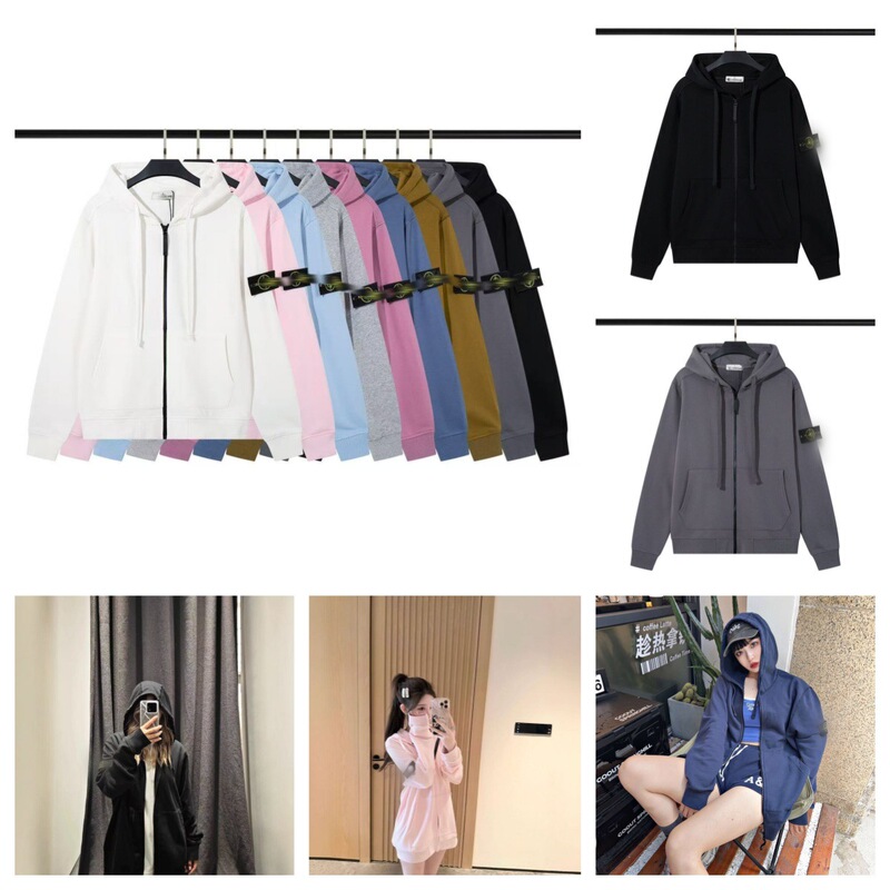 Cross-Border High-Quality Stone New Stone Round Neck Badge Long-Sleeved Casual Hooded Sweatshirt for Men and Women, Same Style for Couples