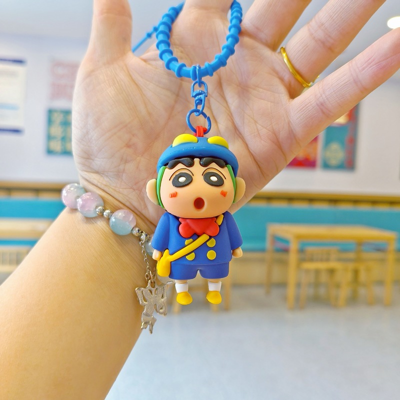 新しいクレヨンしんちゃん漫画キーホルダーかわいいスクールバッグペンダントカップル車のキーチェーン多用途バッグアクセサリー|undefined