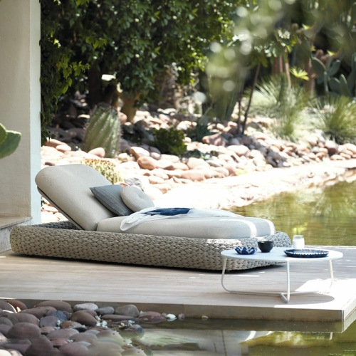 Nordic Outdoor Casual Woven Lounge Bed, Sun-Resistant Courtyard Furniture for Nordic Garden B&B, Waterproof Outdoor Hammock Chair