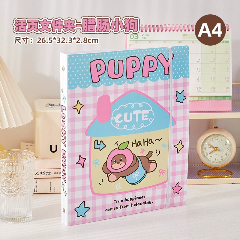 Student A4 Folder Storage System, Multi‑Pocket Binder with Tear‑Off Sheets, Cute Shells