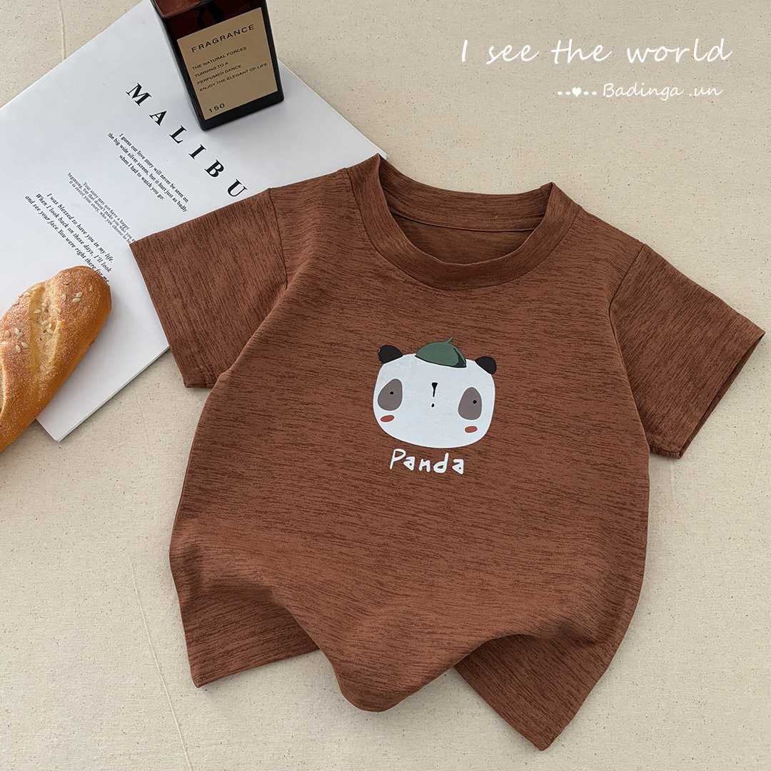 Spring and Summer New Children's Short-Sleeve T-Shirt, Children's Casual Cartoon Short T-Shirt, Trendy Home Wear for Boys and Girls