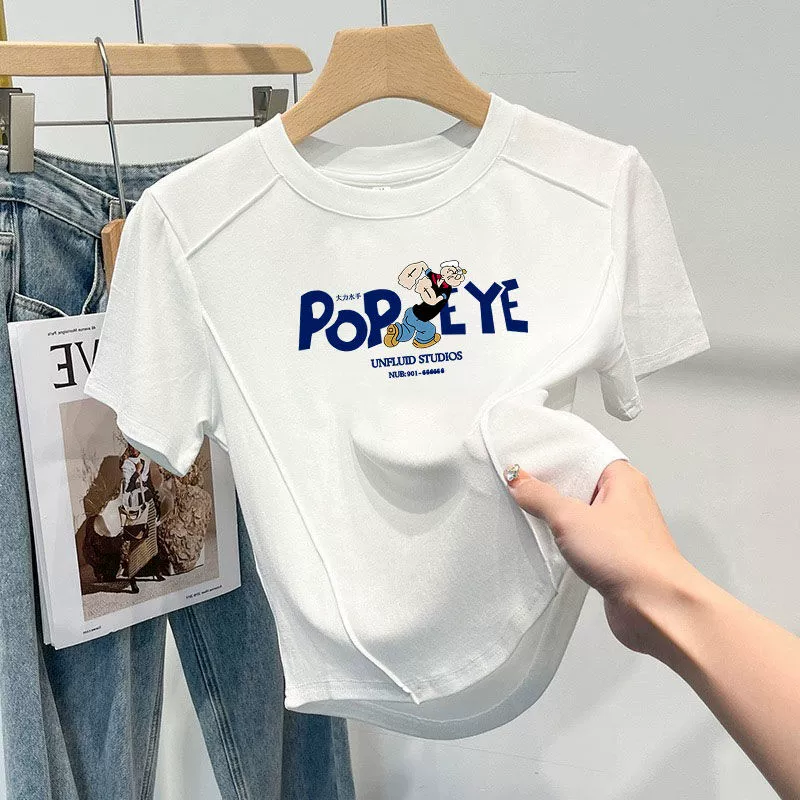Летняя детская мультяшная базовая футболка с коротким рукавом, в западном стиле