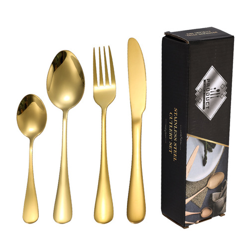 Cross-border Amazon Western food knife and fork set 1010 stainless steel tableware 20-piece set 24-piece set steak knife, fork and spoon