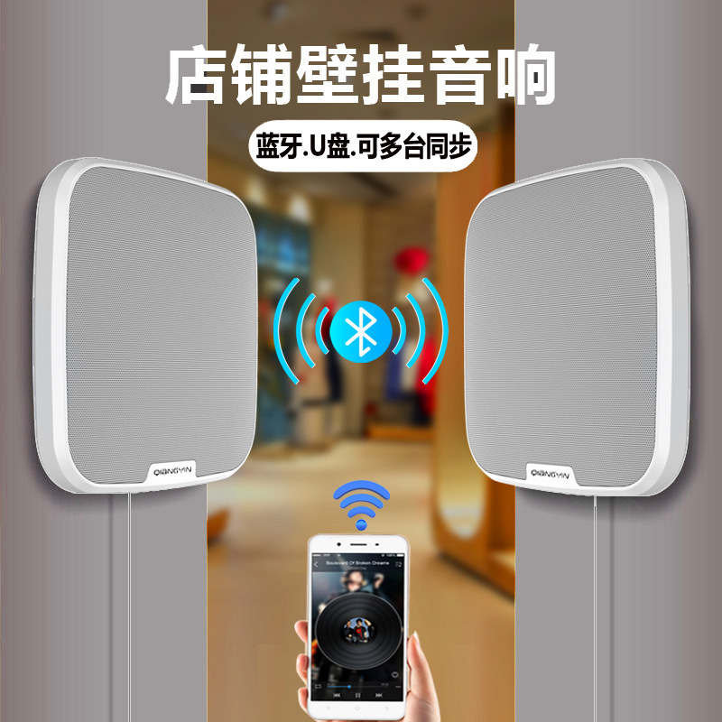 Wall sound wall-mounted Bluetooth audio commercial supermarket restaurant coffee shop milk tea shop 3D surround stereo subwoofer