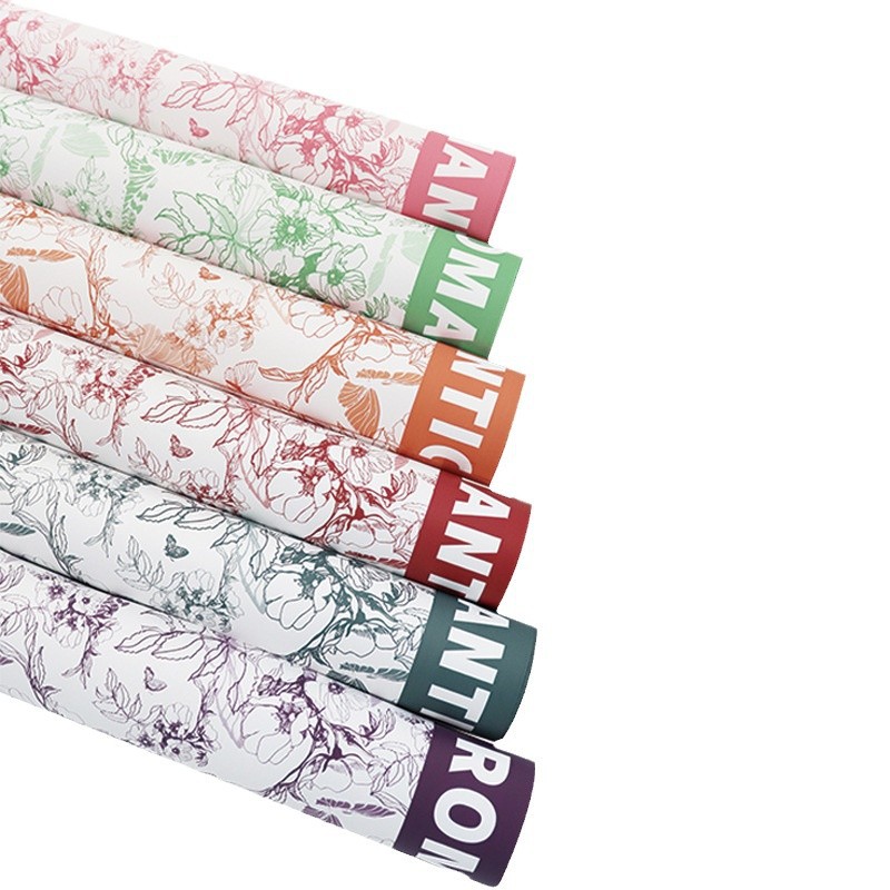 Huaxi fábrica de mariposas floral al por mayor ramo de flores papel de embalaje de flores mariposas inglés material de papel floral florista