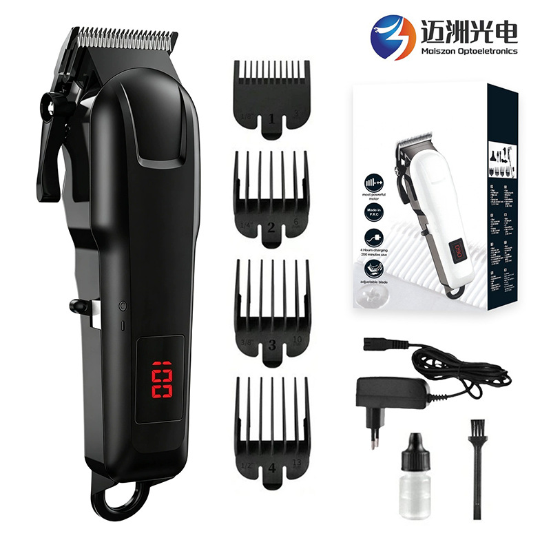 YX-809A [블랙 + 충전기] 고품질 디지털 헤어 클리퍼