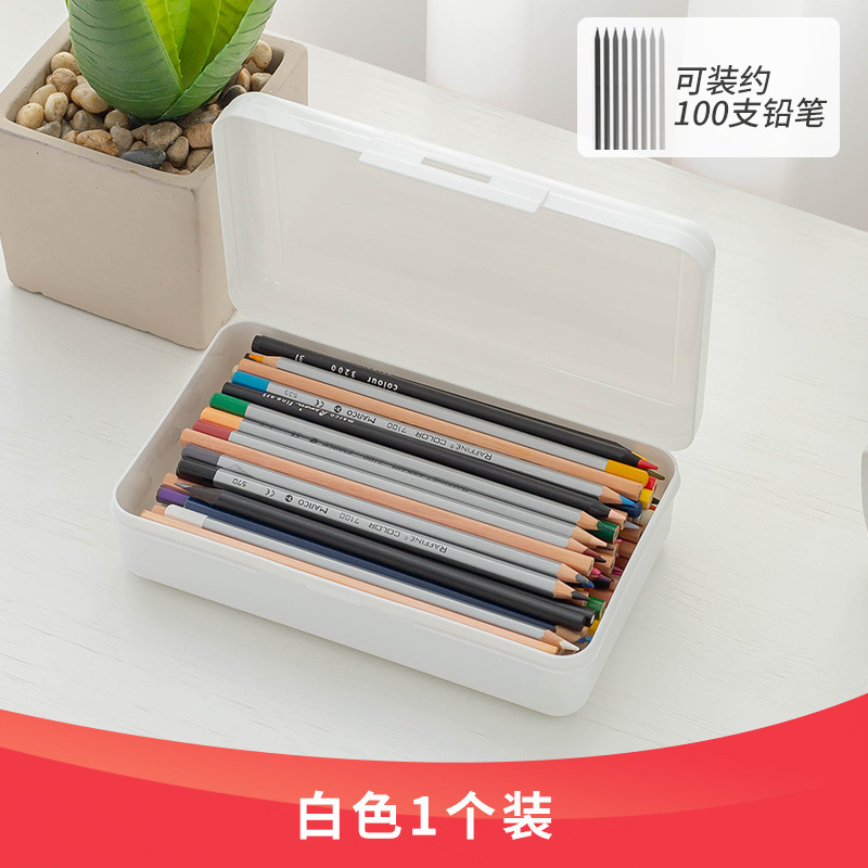 Los niños de la escuela secundaria bosquejan la caja de lápiz simple de los suministros de la escuela primaria