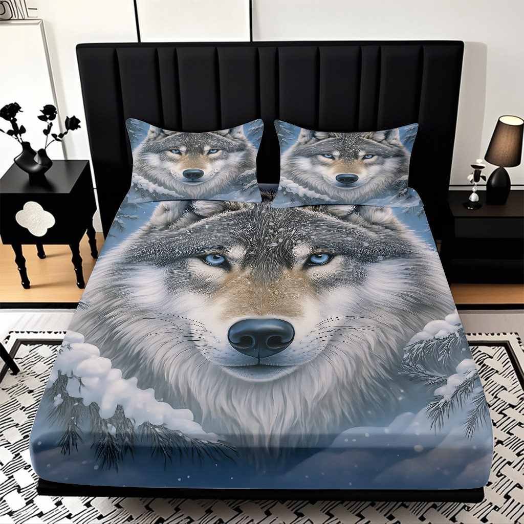 TEMU / JIT impresión digital 3D transfronteriza serie de wolf molido cama de cama de cama de cama para diseñar