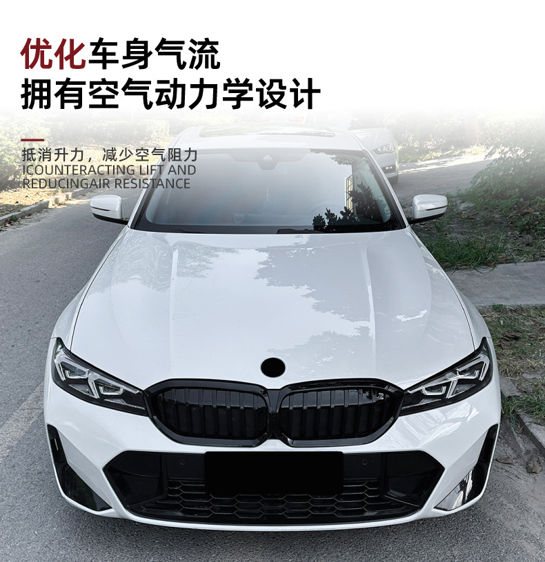 Suitable for Bmw 3 Series Bmw G20 G21 G28 Lci 2023+ Single-Line Glossy Nightshade Front Bumper Grille Modification