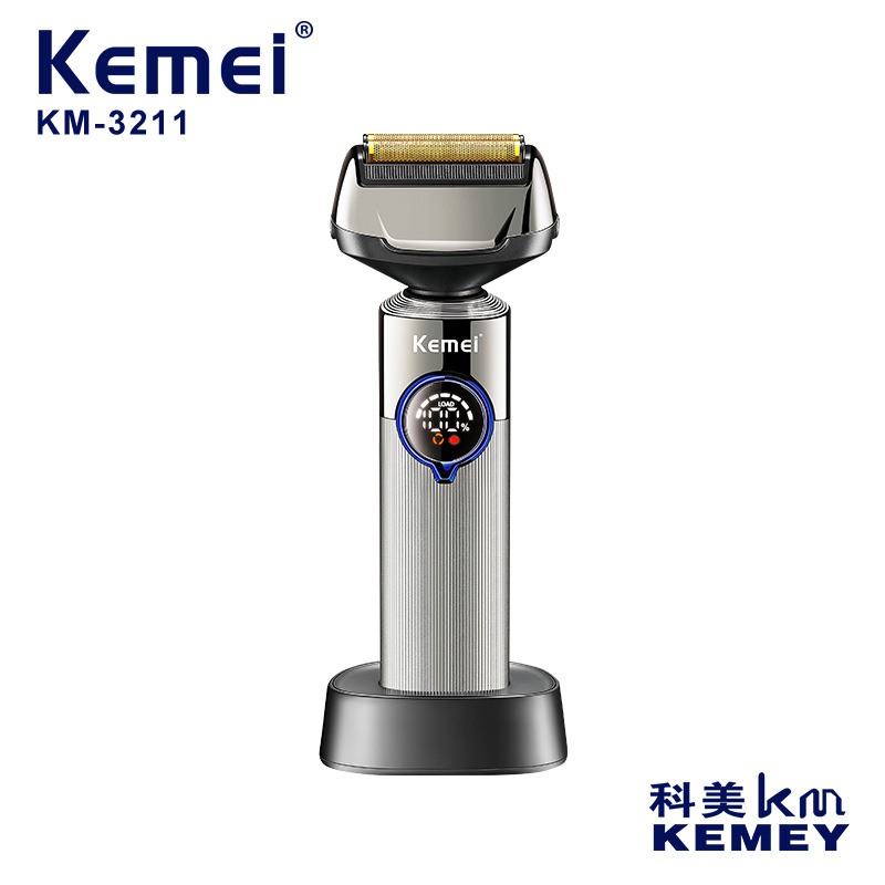 Afeitadora eléctrica recíproca Kemei, recortadora de pelo de nariz multifuncional, afeitadora impermeable cuatro en uno con pantalla digital KM-3211