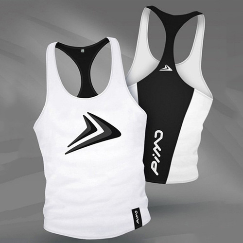 Muscle boy summer fitness vest top men's basketball game running training elastic racer vest sportswear