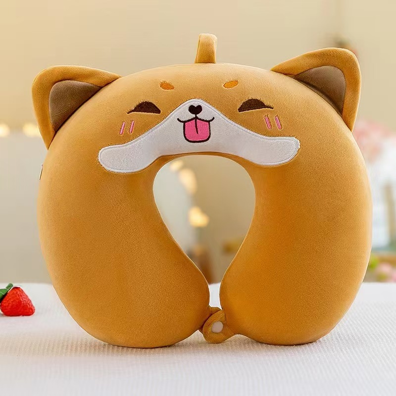 Cartoon U almohada almohada de cuello almohada de columna cervical almohada de avión siesta memoria almohada de cuello almohada de algodón fabricante de regalos portátiles comercio exterior