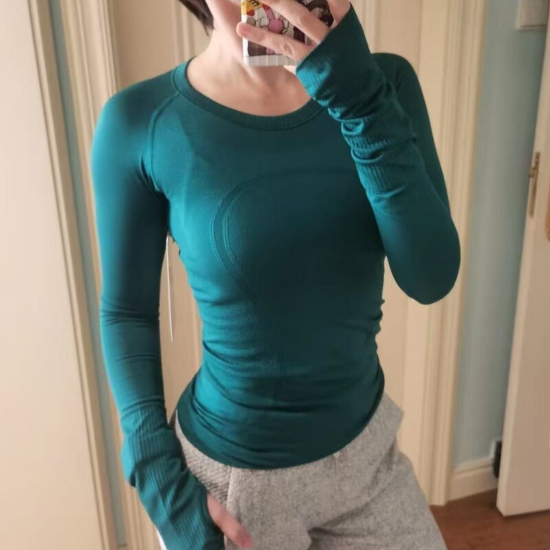 Lulu Original Label 1.0 Long-Sleeved Sports Yoga T-Shirt Quick-Drying Round-Neck Running Fitness Top Sweat-Absorbent Tights for Women Lulu Original Label 1.0 Long-Sleeved Sports Yoga T-Shirt Quick-Drying Round-Neck Running Fitness Top Sweat-Absorbent Tights for Women