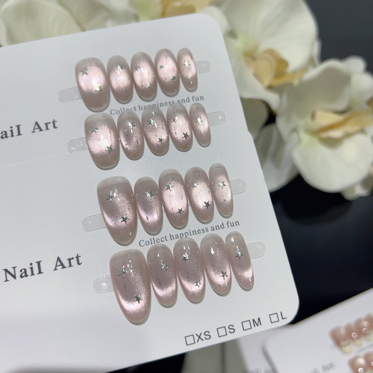 [Galaxy Dream] Galaxy Starlight Cat Eye Tassel French Starburst Casual Light Luxury Sweet Desire Short Wear Manicure