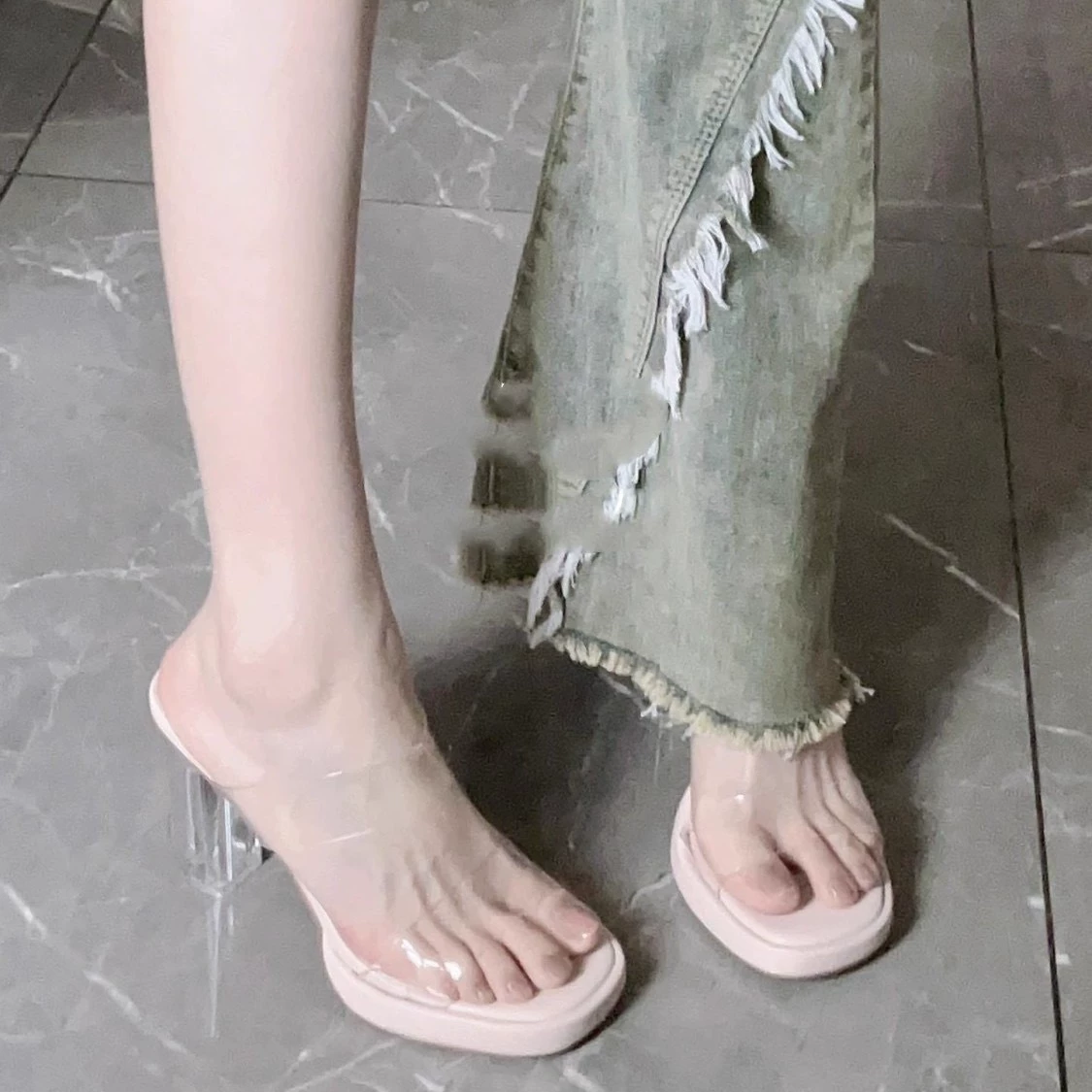 Summer footwear high heels, slippers, sandals