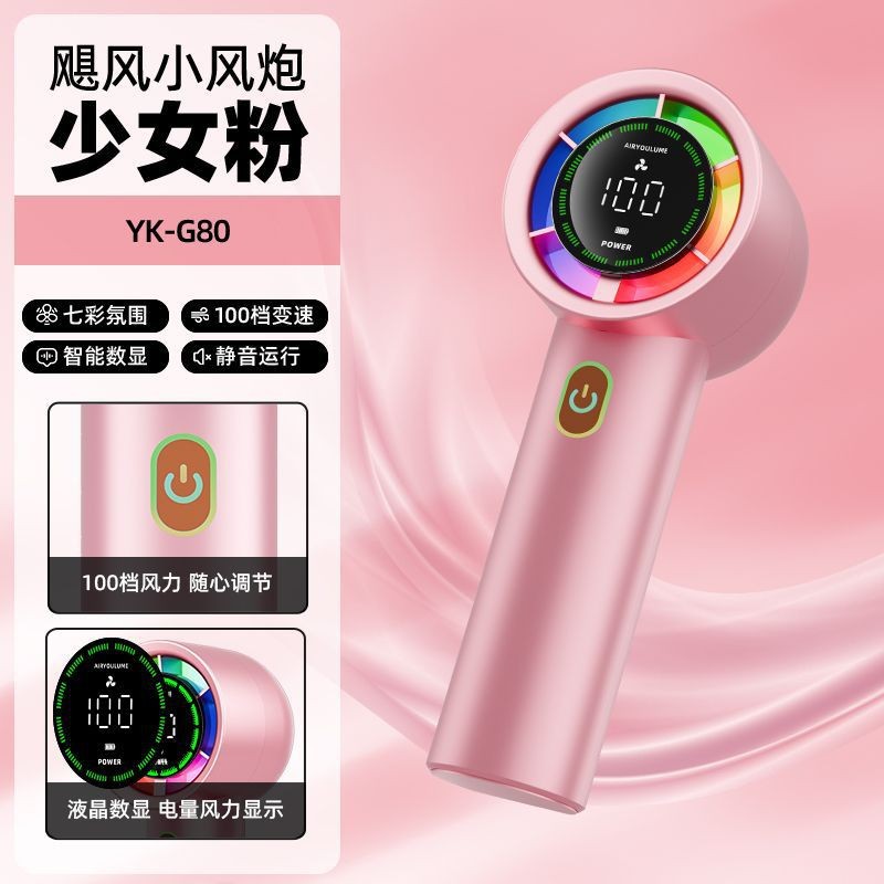 Ventilador de Mano 2025, Recargable por USB, Pequeño, Portátil, Mini, Silencioso, para Dormitorio, Escritorio, Regalo, Cinco Velocidades Ajustables